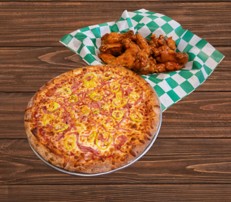 $7 Off 12 Wings and Large 2 Topping Pizza